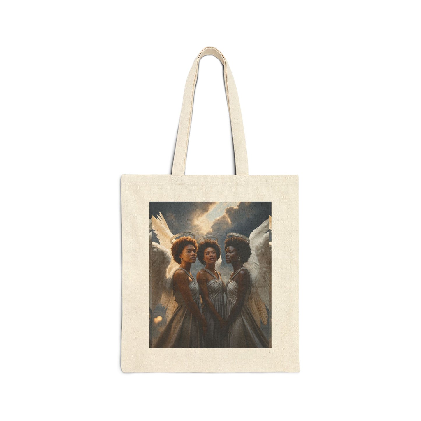 Angelic Embrace Cotton Canvas Tote Bag