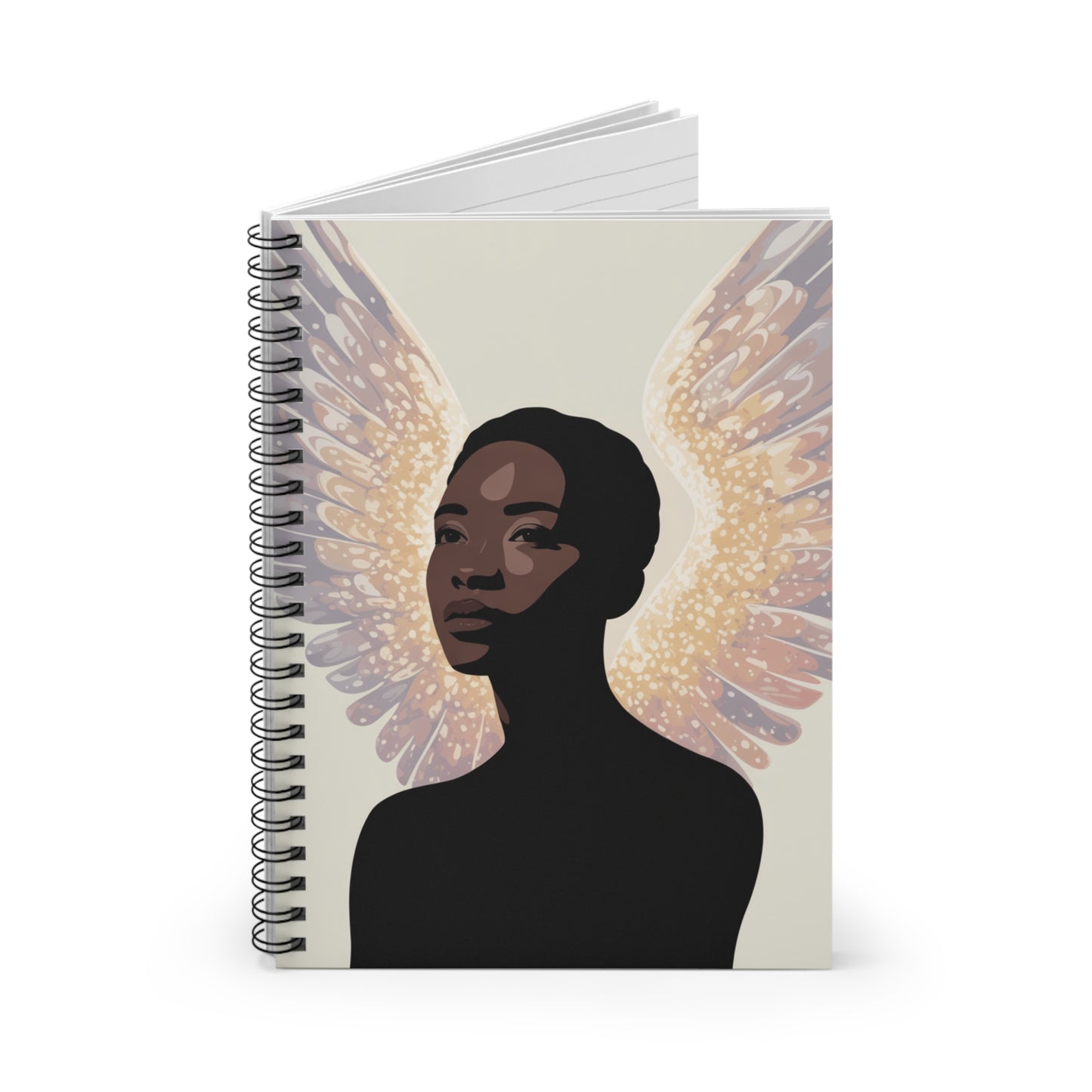 Inspirational Glowing Angel Wings - Ruled Line, Journal for Reflection