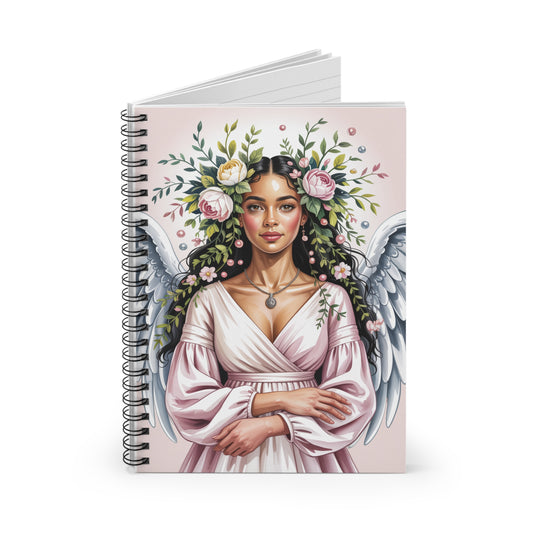 Angel-Inspired Floral - Spiral Notebook for Creative Souls, Journal for Love
