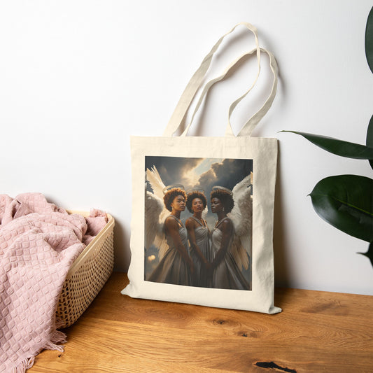 Angelic Embrace Cotton Canvas Tote Bag