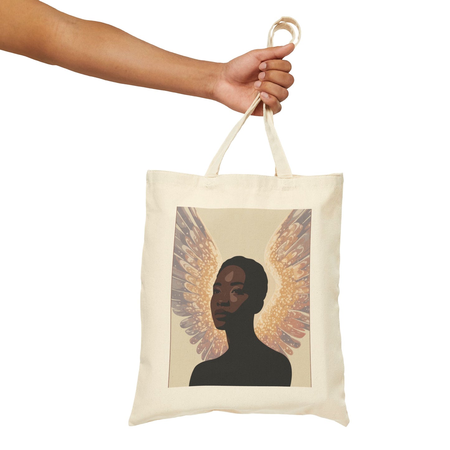 Inspirational Glowing Angel Wings - Cotton Canvas Tote Bag