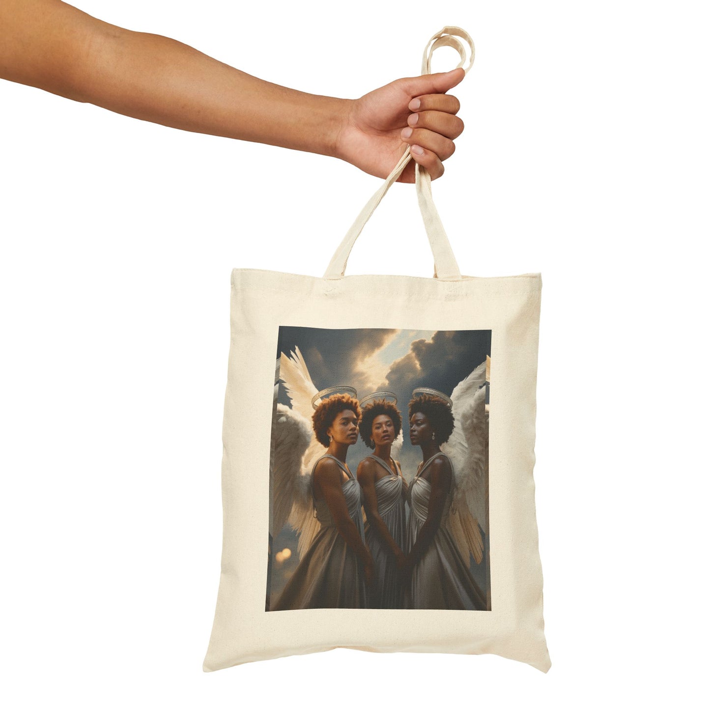 Angelic Embrace Cotton Canvas Tote Bag