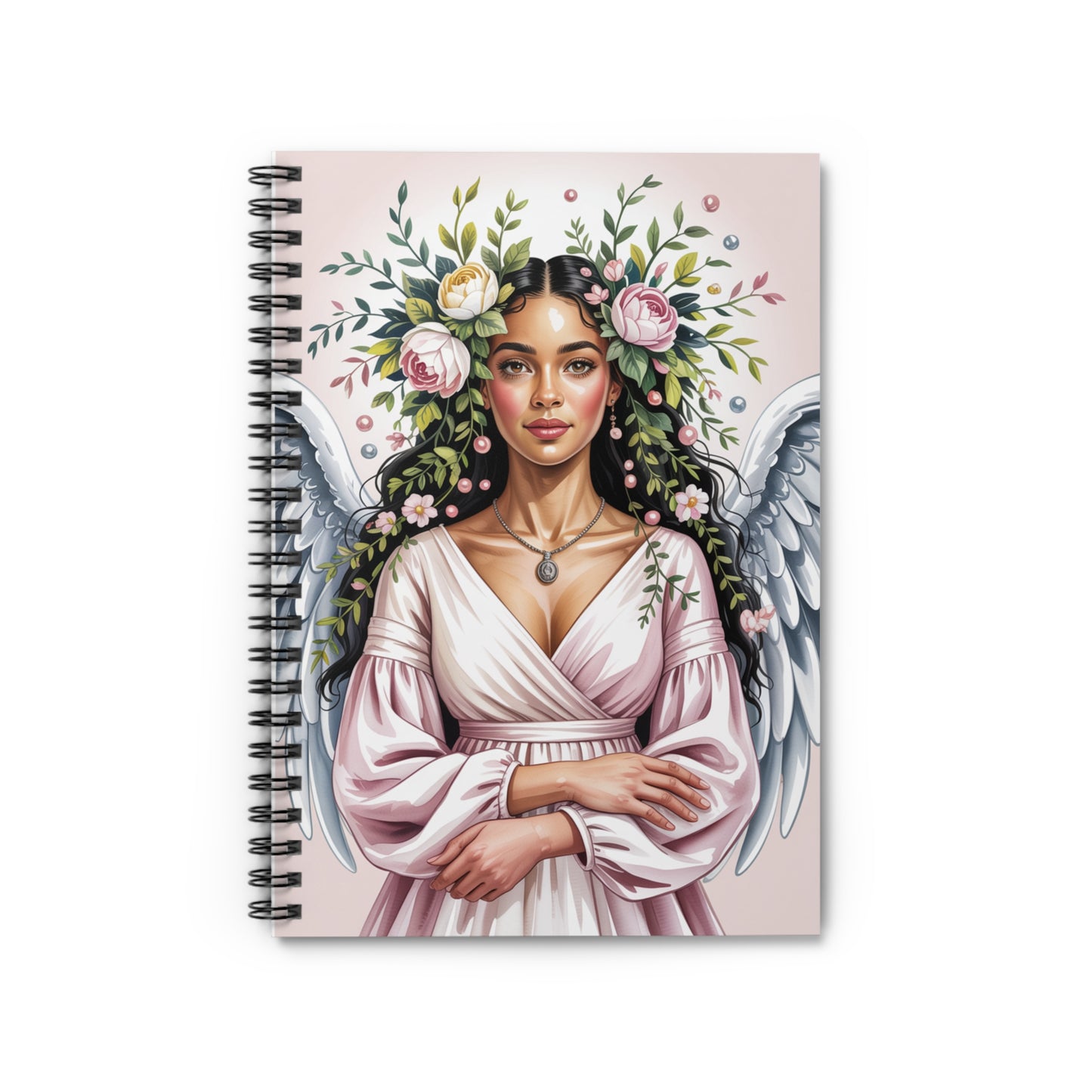 Angel-Inspired Floral - Spiral Notebook for Creative Souls, Journal for Love