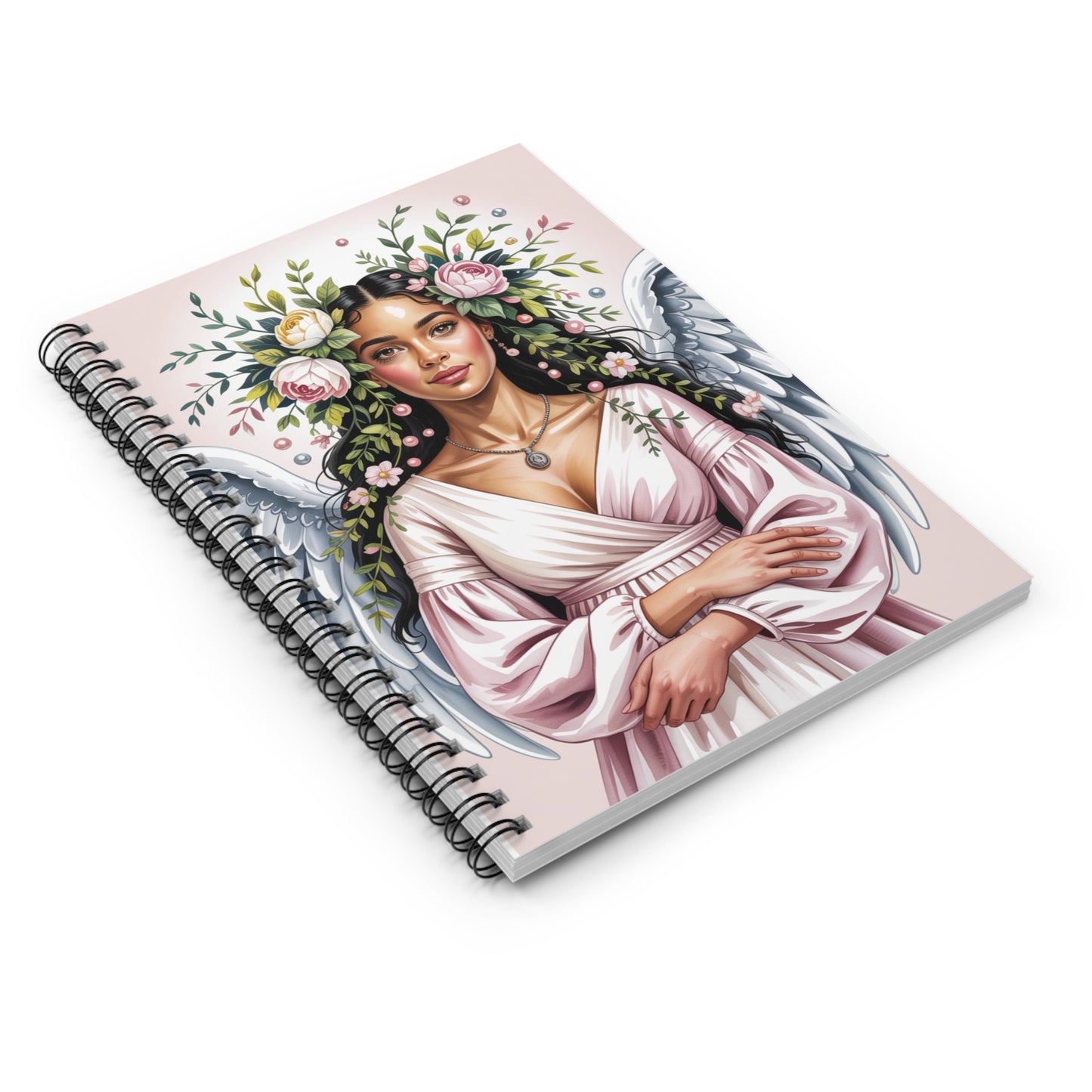 Angel-Inspired Floral - Spiral Notebook for Creative Souls, Journal for Love
