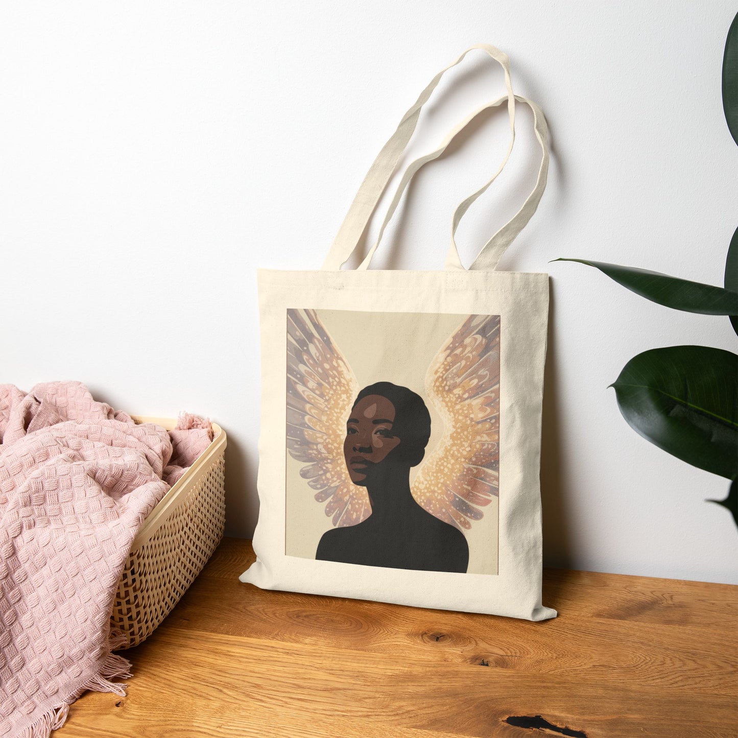 Inspirational Glowing Angel Wings - Cotton Canvas Tote Bag