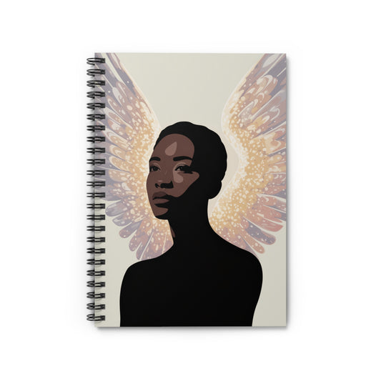 Inspirational Glowing Angel Wings -  Ruled Line, Journal for Reflection