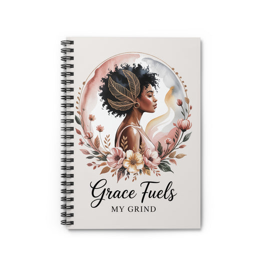 Grace Fuels My Grind Spiral Notebook - Ruled Line, Journal for Grace